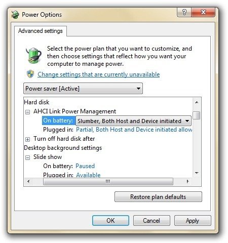 AHCI Link Power Management