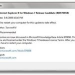 Updates available for Internet Explorer 8 in Windows 7 RC
