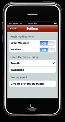 Boxcar Twitter Push notifications 