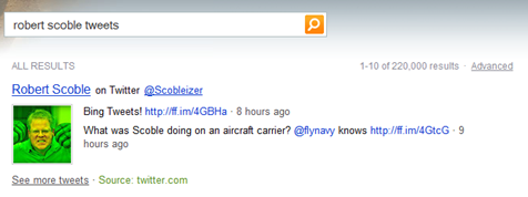 Bing Twitter Integration Robert Scoble