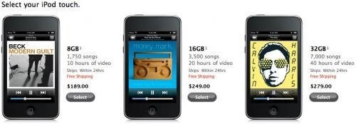 New iPod prices