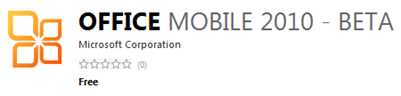 Office 2010 Mobile Beta