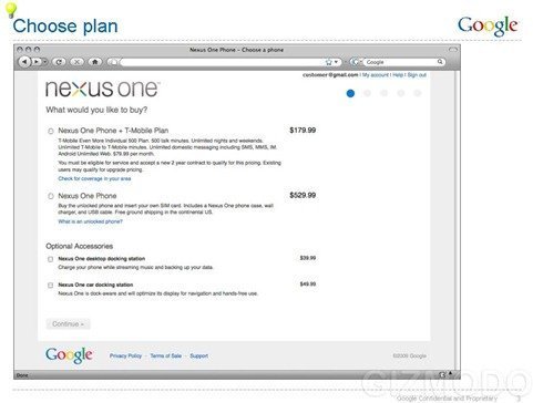 Google nexus one pricing and plans