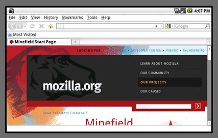 Screenie of FireFox running on Android