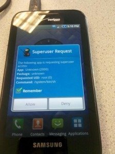 Rooted Samsung Fascinate
