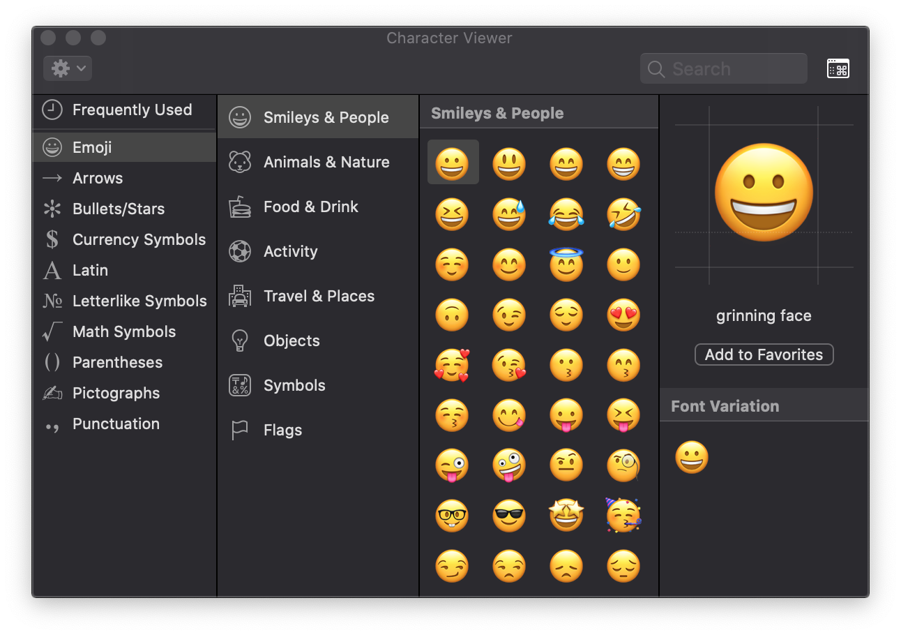 emoji in textbar