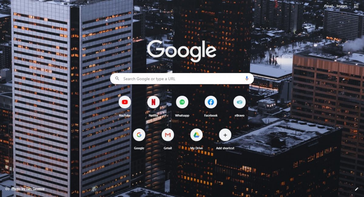 how to set a google chrome background