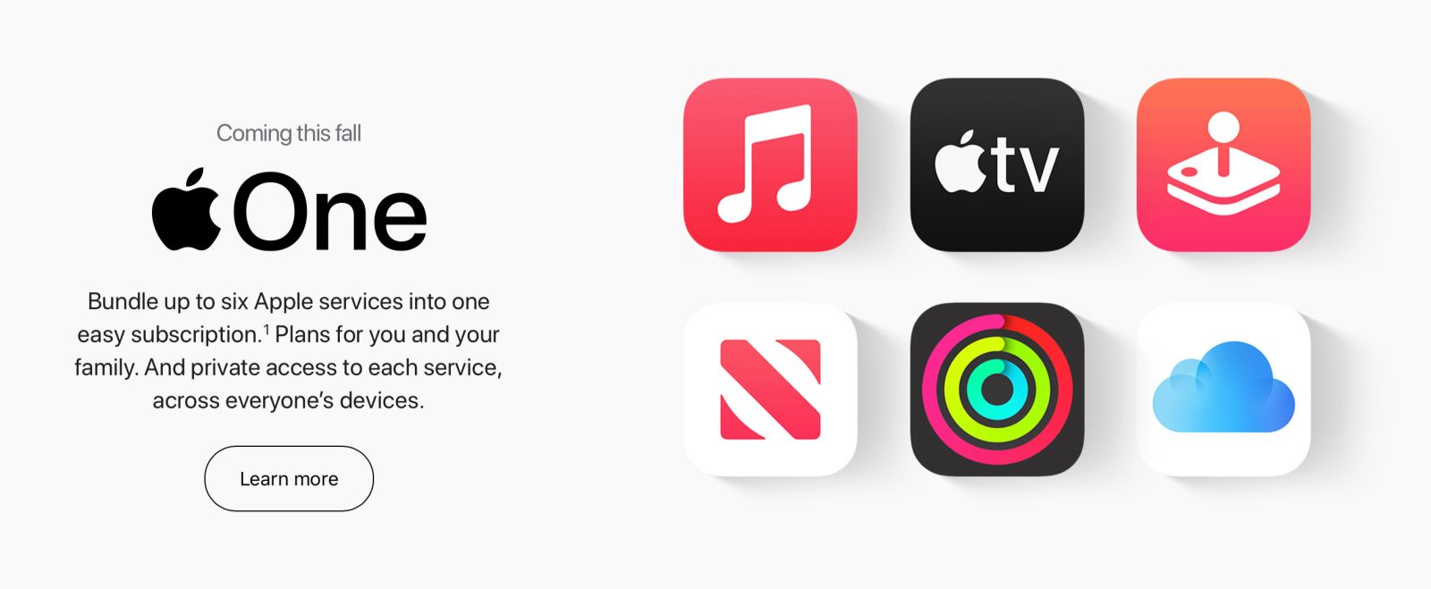 Apple One services bundle announced at Apple's September 15 event
